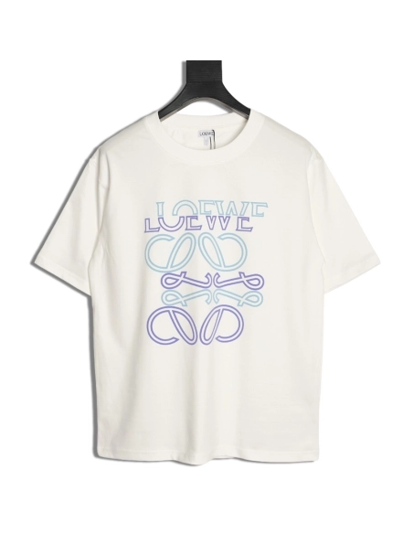 Loewe Irregular Logo Contrast-Color Foam-Printed Short-Sleeve T-Shirt,Loewe