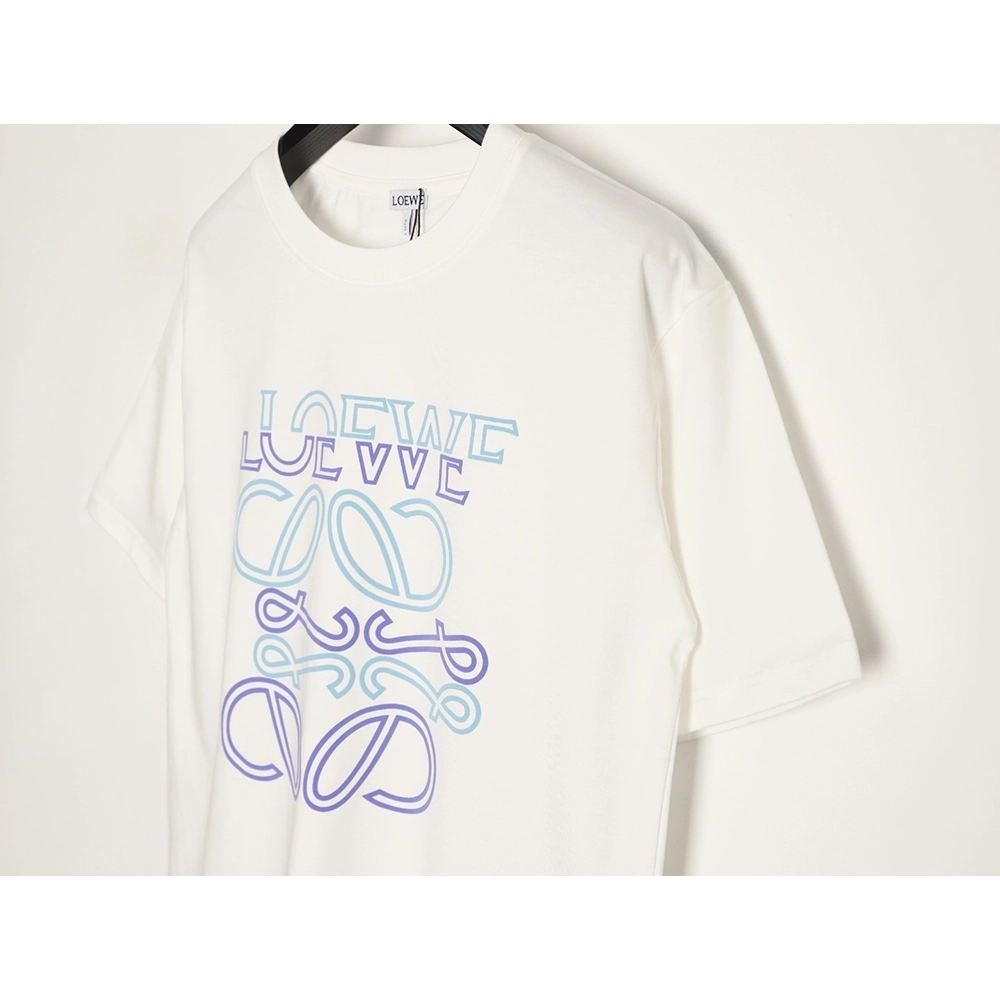 Loewe Irregular Logo Contrast-Color Foam-Printed Short-Sleeve T-Shirt,Loewe