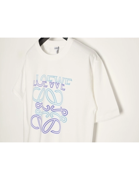 Loewe Irregular Logo Contrast-Color Foam-Printed Short-Sleeve T-Shirt,Loewe