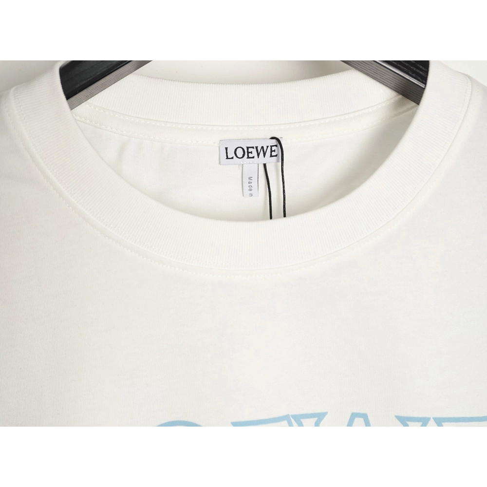 Loewe Irregular Logo Contrast-Color Foam-Printed Short-Sleeve T-Shirt,Loewe
