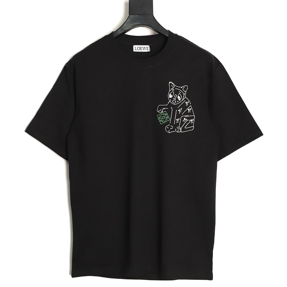 Loewe Louis Wain Collaboration Cat Stripe Short-Sleeve T-Shirt TSK1,Loewe