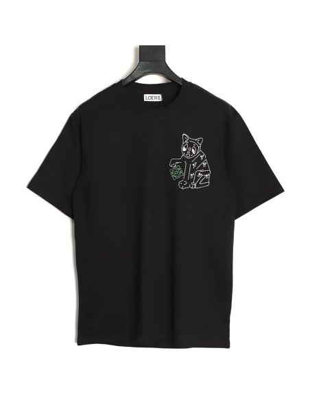 Loewe Louis Wain Collaboration Cat Stripe Short-Sleeve T-Shirt TSK1,Loewe