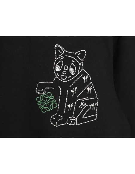 Loewe Louis Wain Collaboration Cat Stripe Short-Sleeve T-Shirt TSK1,Loewe