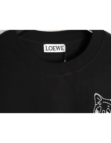 Loewe Louis Wain Collaboration Cat Stripe Short-Sleeve T-Shirt TSK1,Loewe