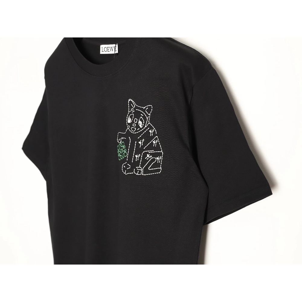 Loewe Louis Wain Collaboration Cat Stripe Short-Sleeve T-Shirt TSK1,Loewe