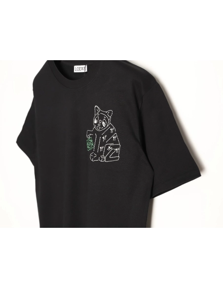Loewe Louis Wain Collaboration Cat Stripe Short-Sleeve T-Shirt TSK1,Loewe