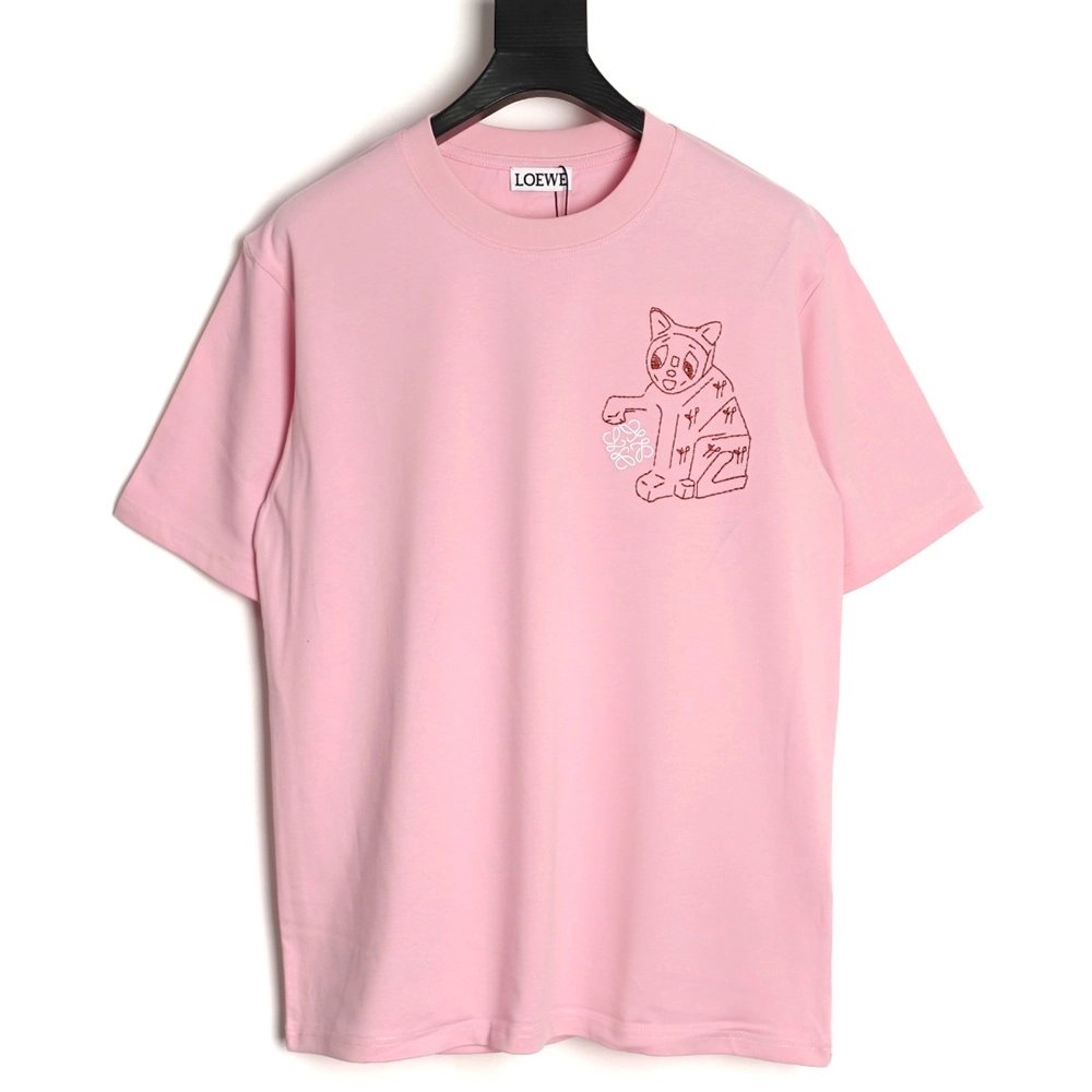Loewe Louis Wain Collaboration Cat Stripe Short-Sleeve T-Shirt,Loewe