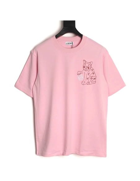Loewe Louis Wain Collaboration Cat Stripe Short-Sleeve T-Shirt,Loewe