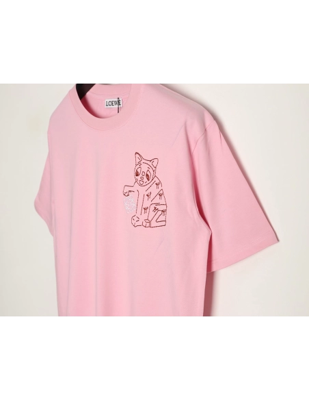 Loewe Louis Wain Collaboration Cat Stripe Short-Sleeve T-Shirt,Loewe