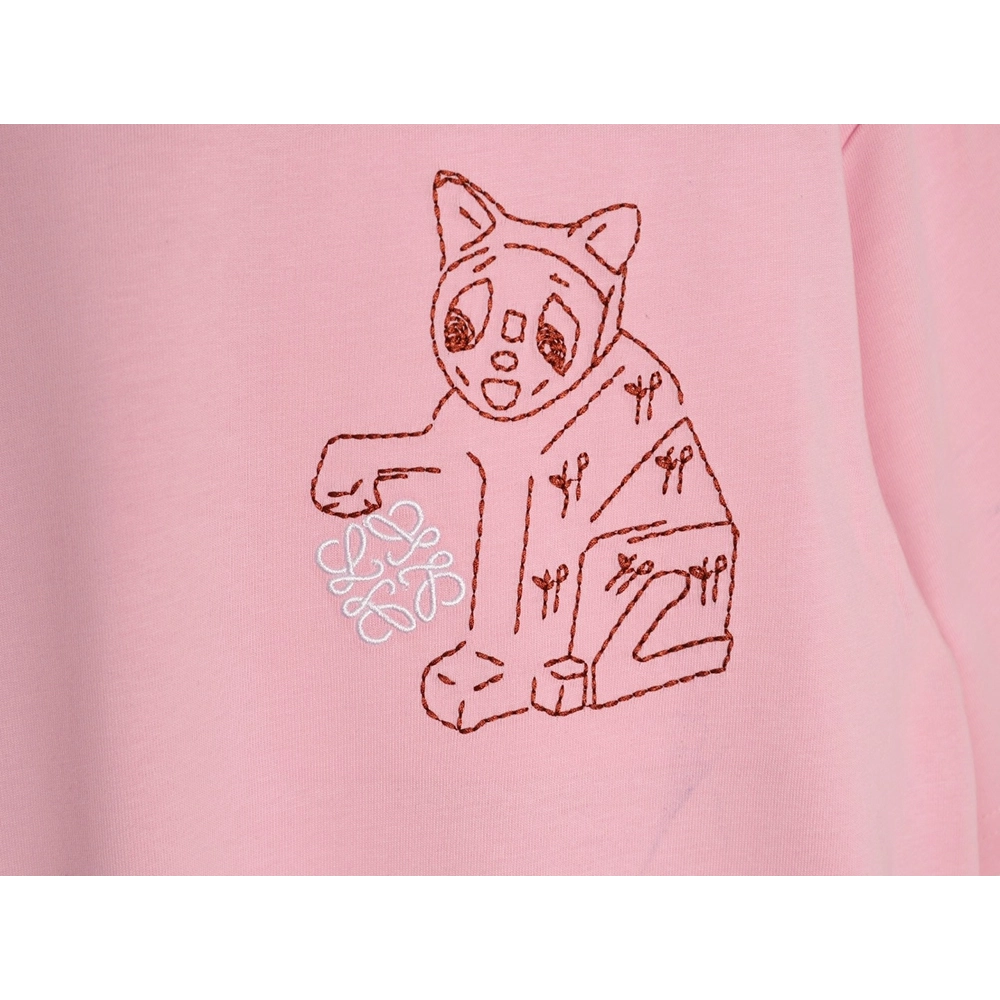 Loewe Louis Wain Collaboration Cat Stripe Short-Sleeve T-Shirt,Loewe