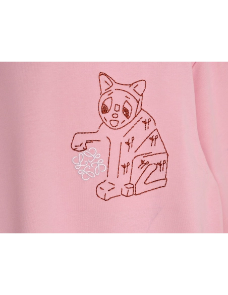Loewe Louis Wain Collaboration Cat Stripe Short-Sleeve T-Shirt,Loewe