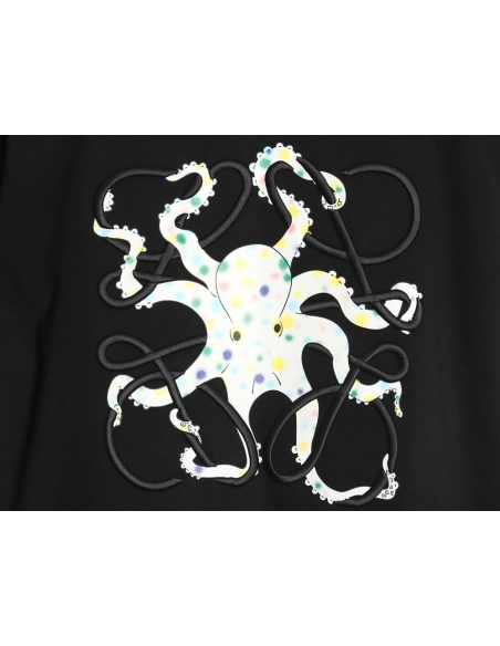 Loewe Octopus-Print Embroidered Short-Sleeve T-Shirt TSK1,Loewe