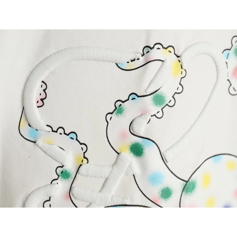Loewe Octopus-Print Embroidered Short-Sleeve T-Shirt,Loewe