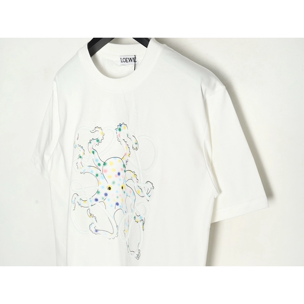 Loewe Octopus-Print Embroidered Short-Sleeve T-Shirt,Loewe