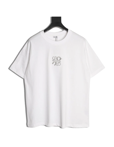 LOEWE On Running Embroidered Letter Logo Short-Sleeve T-Shirt,Loewe