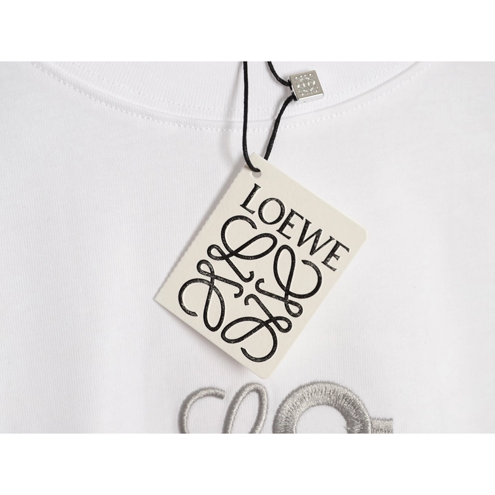 LOEWE On Running Embroidered Letter Logo Short-Sleeve T-Shirt,Loewe