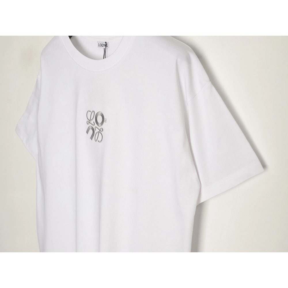 LOEWE On Running Embroidered Letter Logo Short-Sleeve T-Shirt,Loewe