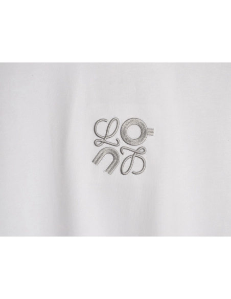 LOEWE On Running Embroidered Letter Logo Short-Sleeve T-Shirt,Loewe