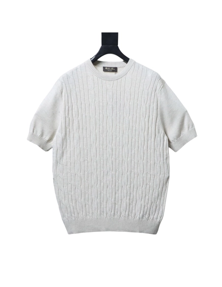 Loro Piana Crew-Neck Short-Sleeve Knit TSK1,Loro Piana