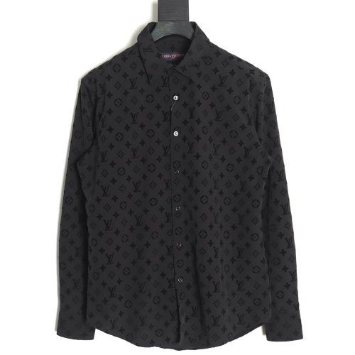 Louis Vuitton All-Over Flocked Long-Sleeve Shirt,Louis Vuitton