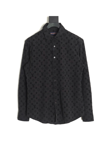 Louis Vuitton All-Over Flocked Long-Sleeve Shirt,Louis Vuitton