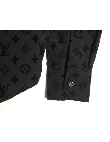 Louis Vuitton All-Over Flocked Long-Sleeve Shirt,Louis Vuitton