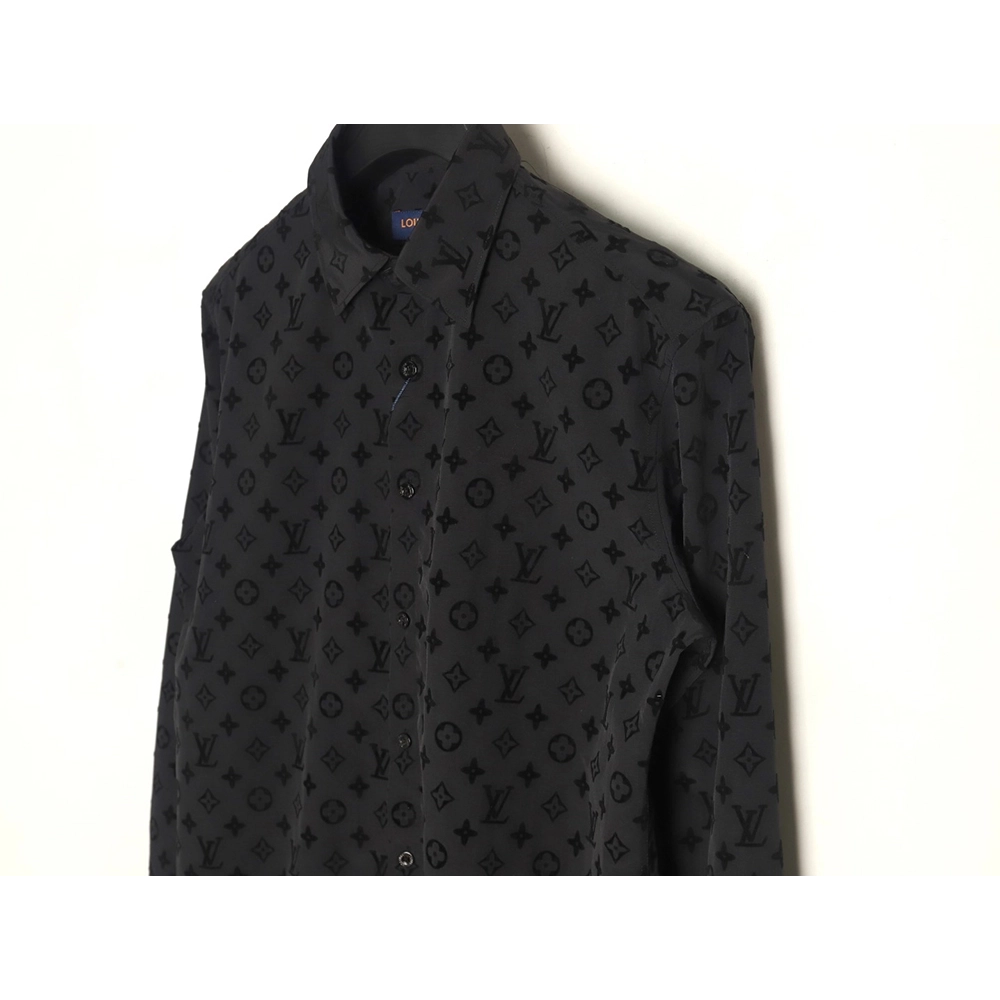 Louis Vuitton All-Over Flocked Long-Sleeve Shirt,Louis Vuitton