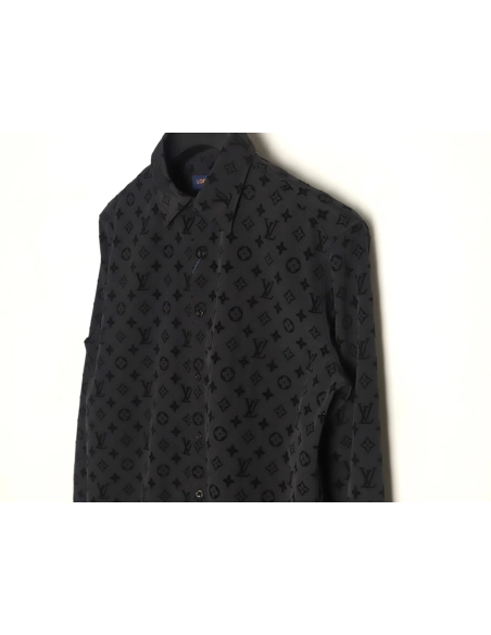 Louis Vuitton All-Over Flocked Long-Sleeve Shirt,Louis Vuitton