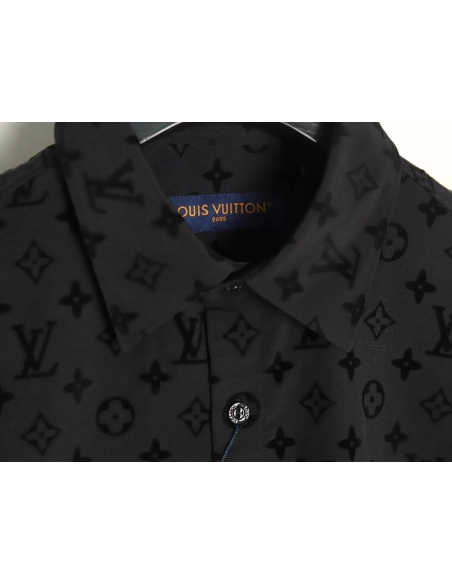 Louis Vuitton All-Over Flocked Long-Sleeve Shirt,Louis Vuitton