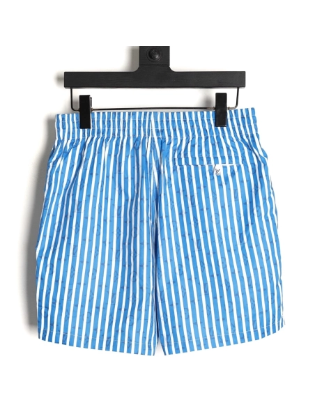 Louis Vuitton Blue Vertical Stripe Print Beach Shorts,Louis Vuitton