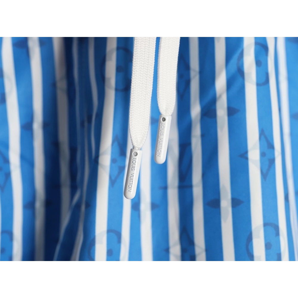 Louis Vuitton Blue Vertical Stripe Print Beach Shorts,Louis Vuitton