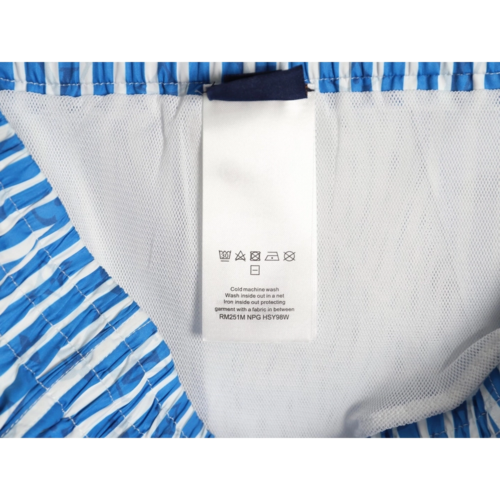 Louis Vuitton Blue Vertical Stripe Print Beach Shorts,Louis Vuitton