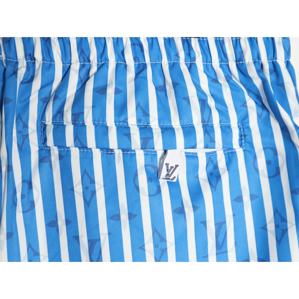 Louis Vuitton Blue Vertical Stripe Print Beach Shorts,Louis Vuitton