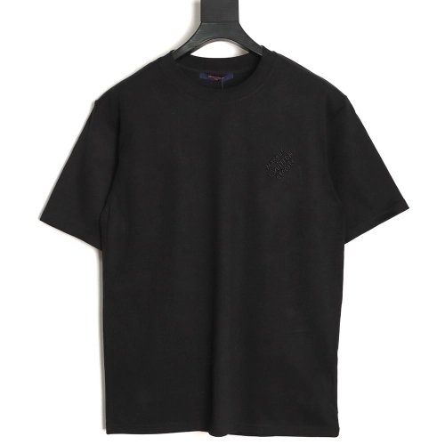 Louis Vuitton Chest Signature Embroidery Short-Sleeve Shirt TSK1,Louis Vuitton