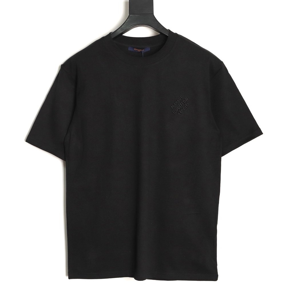 Louis Vuitton Chest Signature Embroidery Short-Sleeve Shirt TSK1,Louis Vuitton