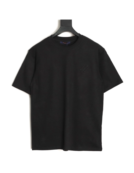 Louis Vuitton Chest Signature Embroidery Short-Sleeve Shirt TSK1,Louis Vuitton