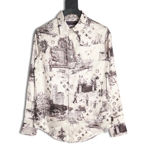 Louis Vuitton City Silk Long-Sleeve Shirt,Louis Vuitton