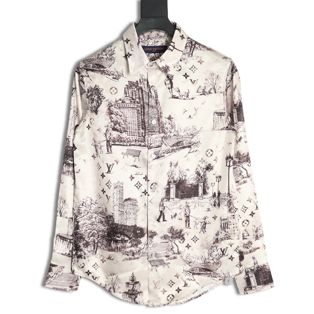 Louis Vuitton City Silk Long-Sleeve Shirt,Louis Vuitton