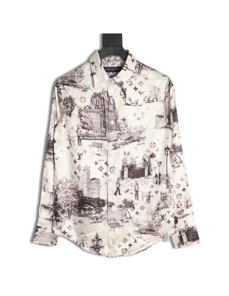 Louis Vuitton City Silk Long-Sleeve Shirt,Louis Vuitton