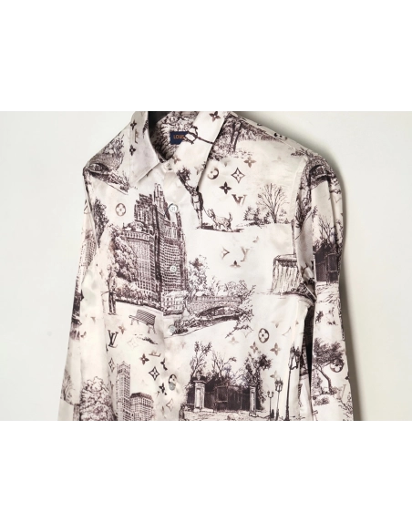 Louis Vuitton City Silk Long-Sleeve Shirt,Louis Vuitton