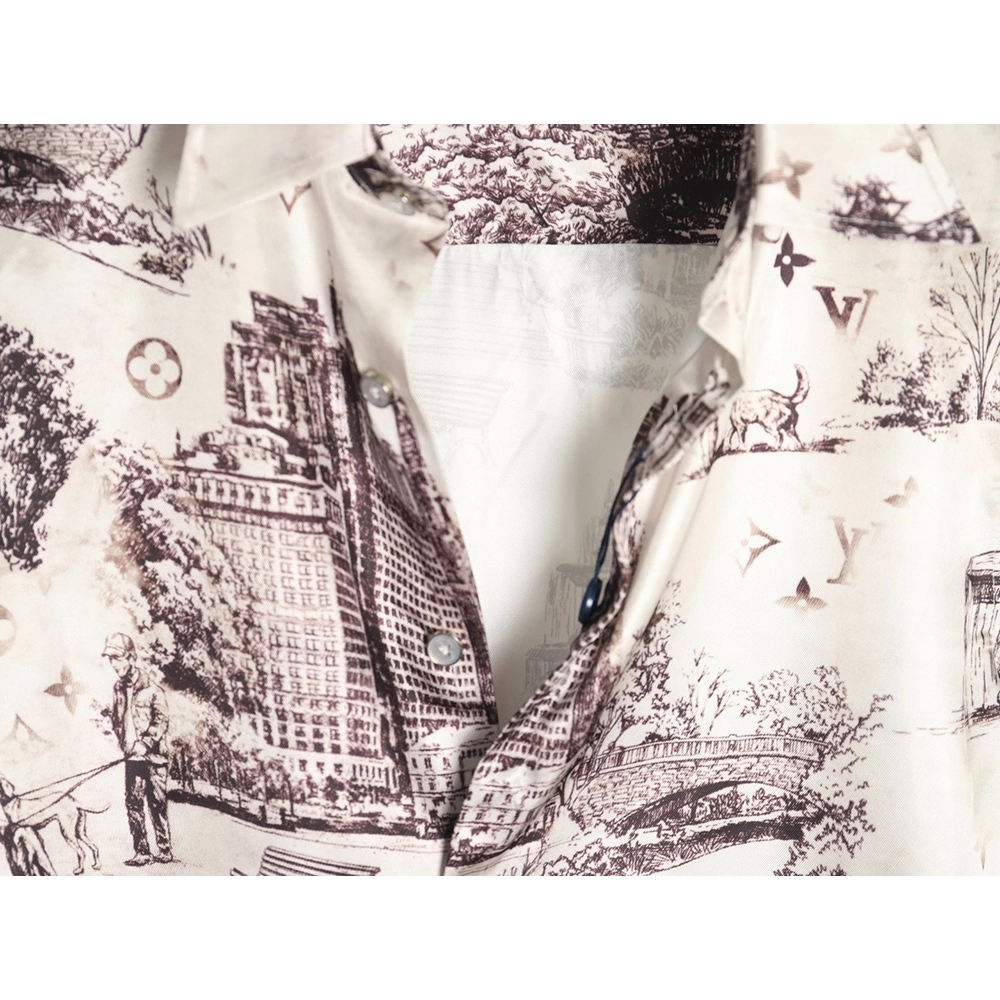 Louis Vuitton City Silk Long-Sleeve Shirt,Louis Vuitton