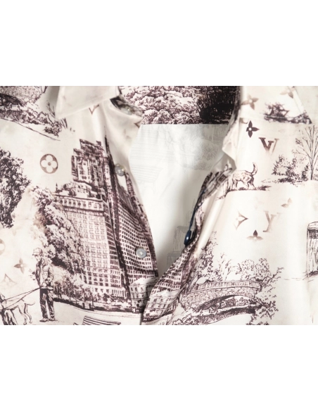 Louis Vuitton City Silk Long-Sleeve Shirt,Louis Vuitton