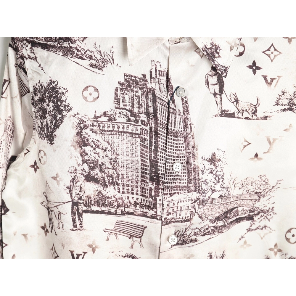 Louis Vuitton City Silk Long-Sleeve Shirt,Louis Vuitton