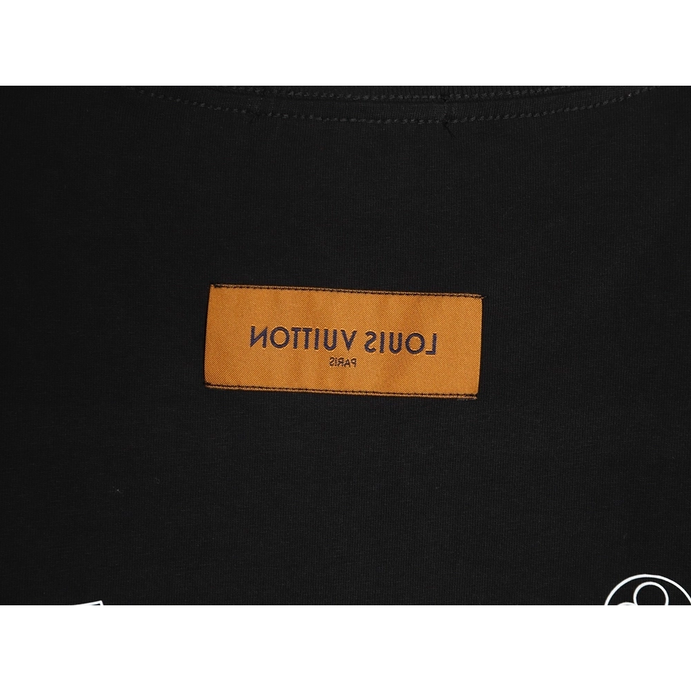 Louis Vuitton Dashed-Line Three-Flower Short-Sleeve T-Shirt TSK1,Louis Vuitton