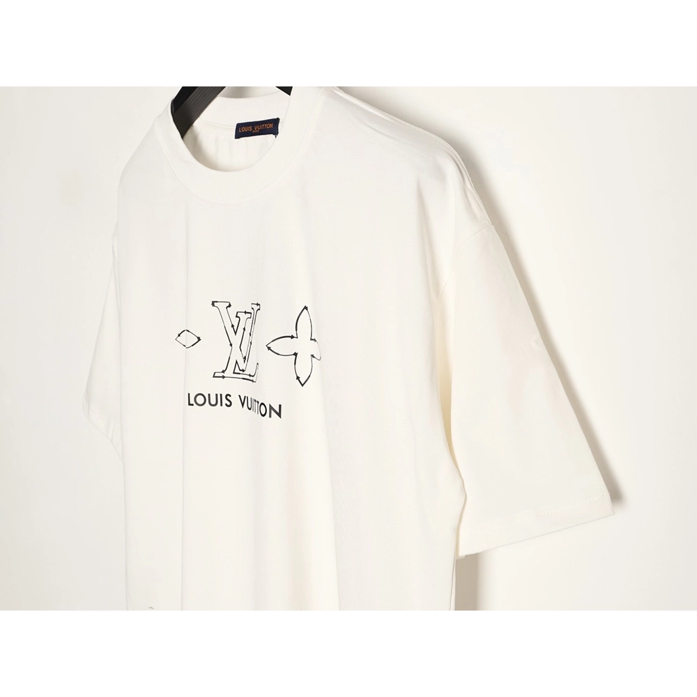Louis Vuitton Dashed-Line Three-Flower Short-Sleeve T-Shirt,Louis Vuitton
