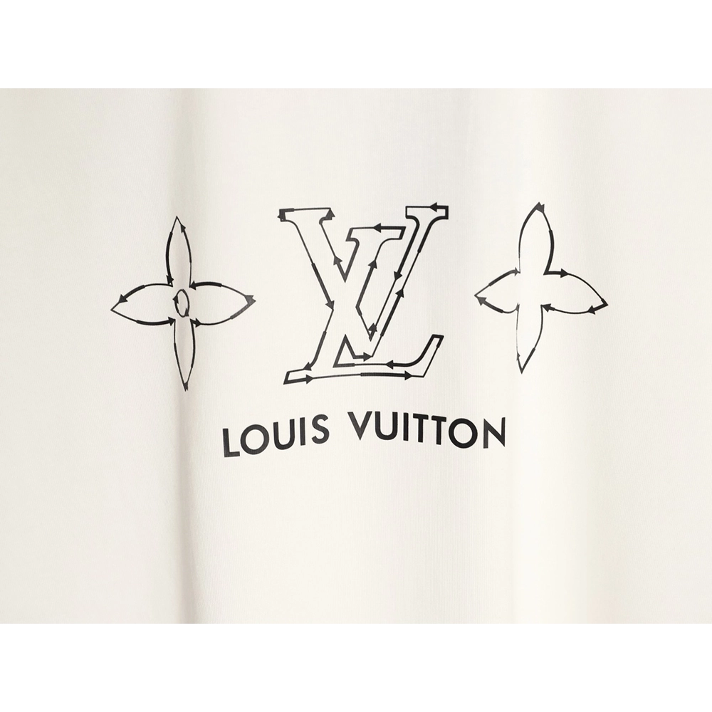 Louis Vuitton Dashed-Line Three-Flower Short-Sleeve T-Shirt,Louis Vuitton