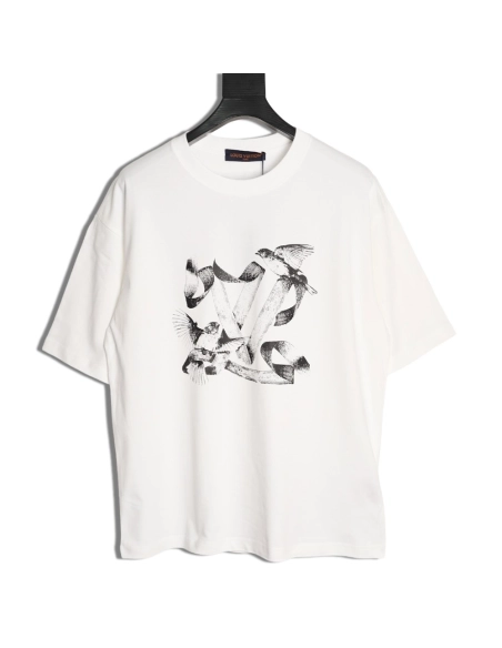 Louis Vuitton dove print short-sleeved shirt,Louis Vuitton