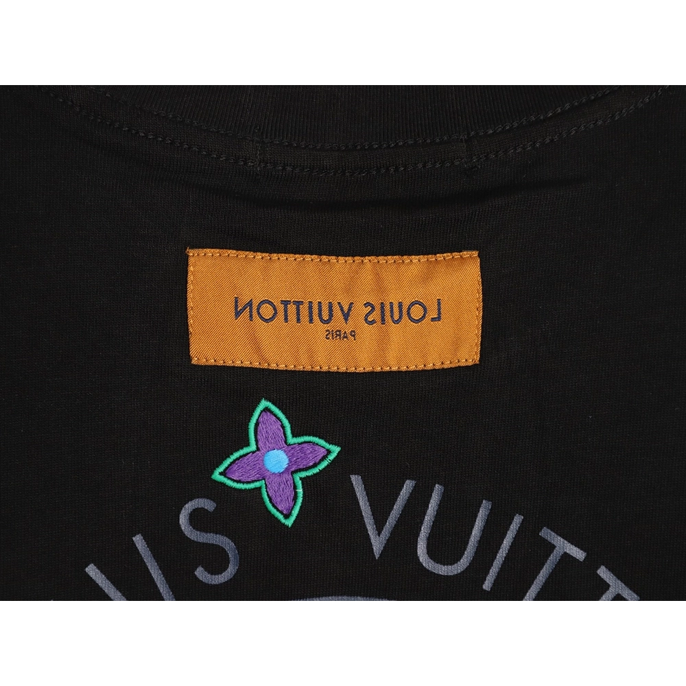 Louis Vuitton Embroidered Logo Colorful Triple-Flower Short-Sleeve T-Shirt TSK1,Louis Vuitton