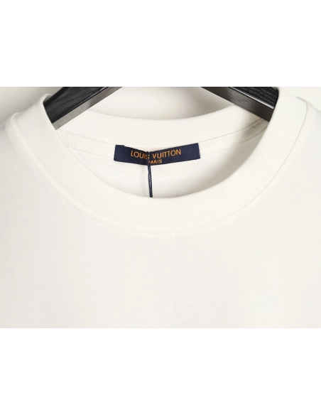 Louis Vuitton Embroidered Logo Colorful Triple-Flower Short-Sleeve T-Shirt,Louis Vuitton