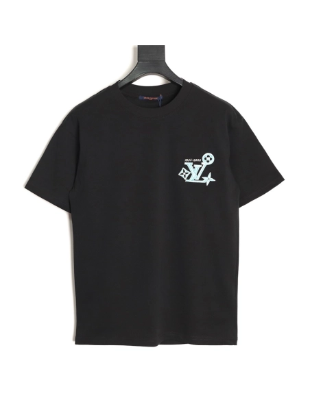 Louis Vuitton Embroidered Logo Short-Sleeve Top TSK1,Louis Vuitton